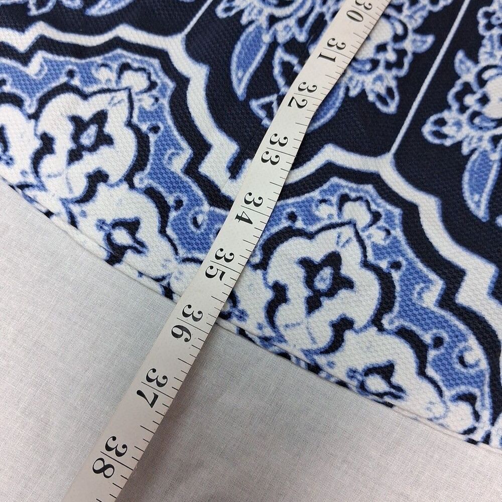 Talbots Blue White Damask Sleeveless Dress Size 4P Petite Cotton Pockets Chic - Picture 6 of 7